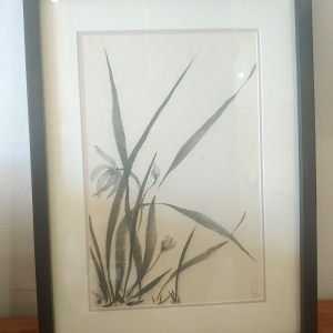 Framed Sumi-e Painting, by artist Louis van Loon