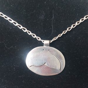 Sterling Silver Whale Pendant and Chain by artist Annemarie Breytenbach