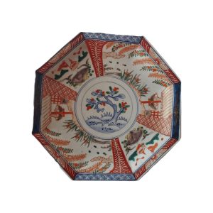 Octagon Japanese Imari Server Plate Late Meiji