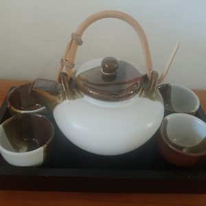 Japanese Ceramic Tea Ceremony Pot and Cups