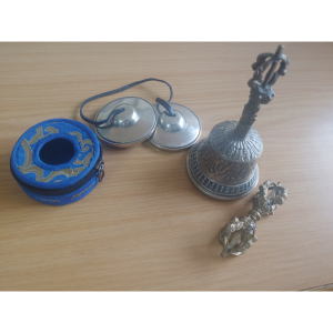 Brass Tibetan Bell (Dril-bu), Dorje (Scepter) and Tingsha (Hand Cymbals)​